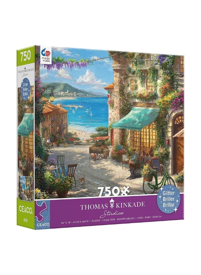 Ceaco - Thomas Kinkade - Italian Cafe - Glitter - 750 Piece Jigsaw Puzzle