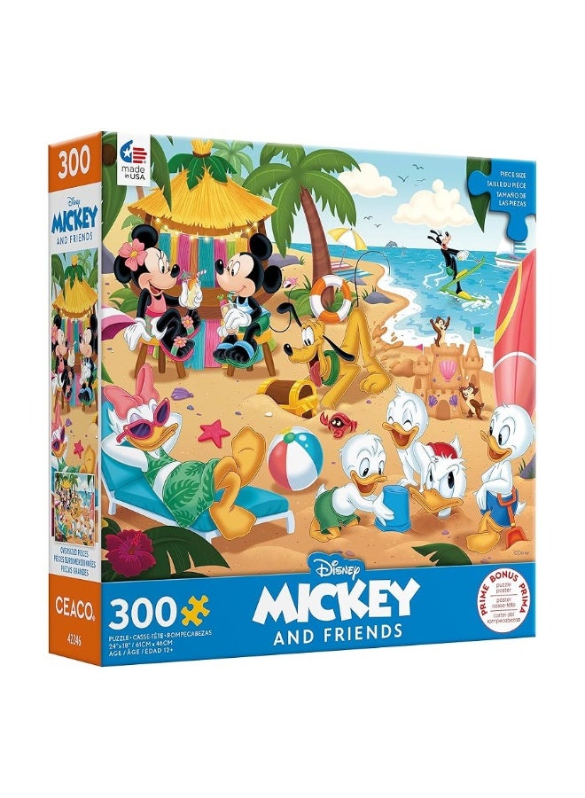 Ceaco - Disney - Mickey & Minnie at The Beach - 300 Piece Jigsaw Puzzle