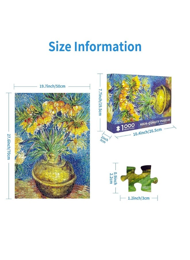 1000 Piece Puzzle for Adults Fritillaries in a Copper Vase by Van Gogh Jigsaw Puzzles 1000 Pieces Puzzles for Adults 1000 Pieces Oil Painting Puzzle 1000 Pieces Jigsaw Puzzles 1000 Pieces for Adults