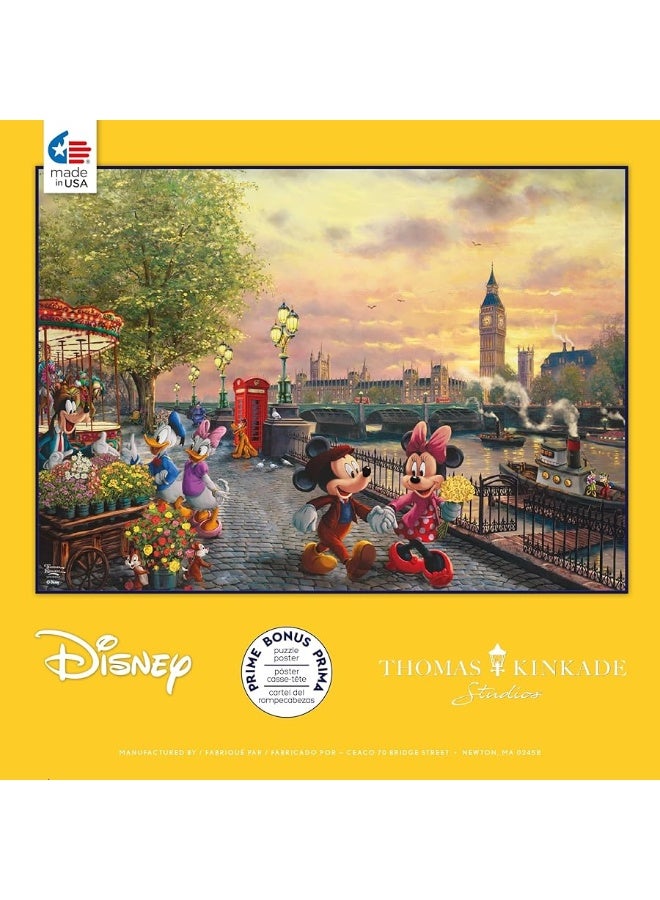 Ceaco - Thomas Kinkade - Disney - Mickey & Minnie in London - 1000 Piece Jigsaw Puzzle