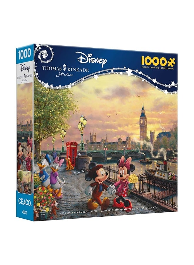 Ceaco - Thomas Kinkade - Disney - Mickey & Minnie in London - 1000 Piece Jigsaw Puzzle