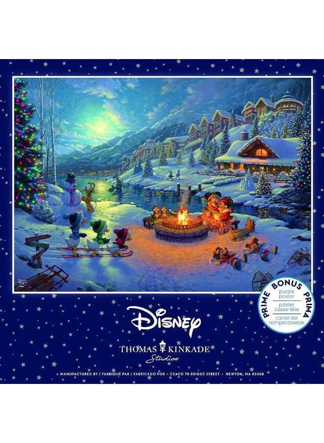 Ceaco - Thomas Kinkade - Disney Dreams Collection - Holiday - Mickey and Minnie Christmas Lodge - 1000 Piece Jigsaw Puzzle