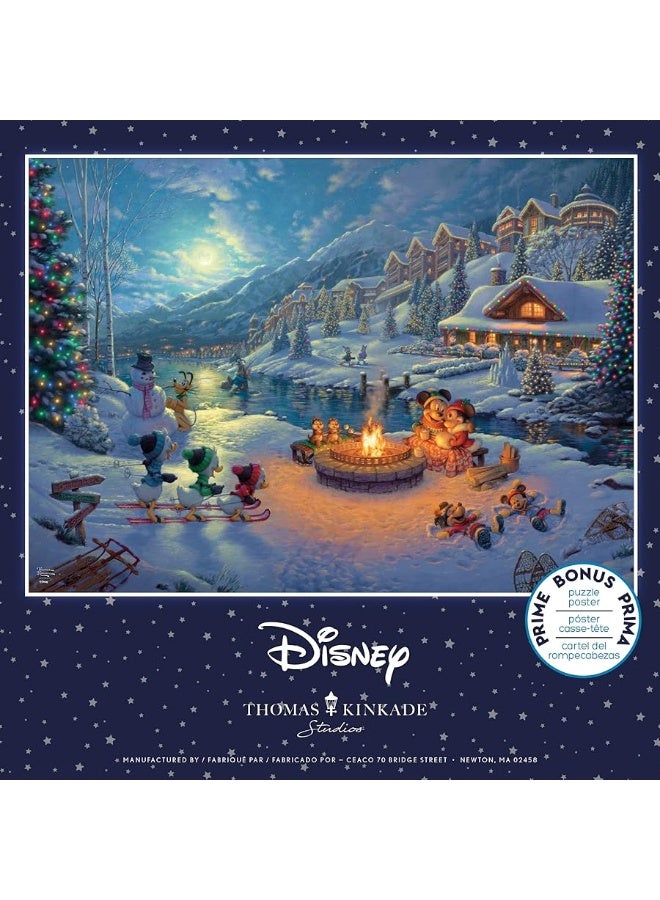 Ceaco - Thomas Kinkade - Disney Dreams Collection - Holiday - Mickey and Minnie Christmas Lodge - 1000 Piece Jigsaw Puzzle