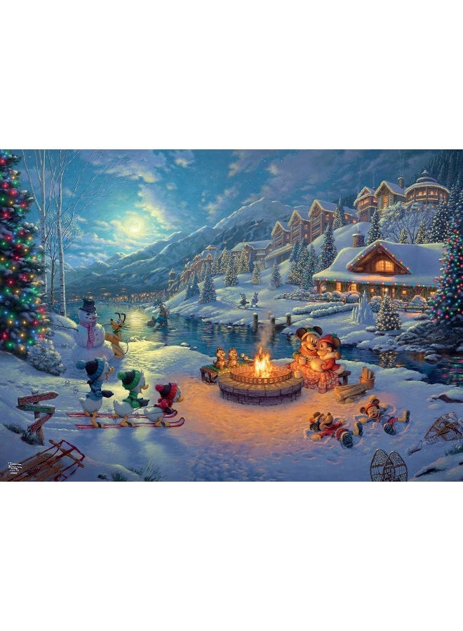 Ceaco - Thomas Kinkade - Disney Dreams Collection - Holiday - Mickey and Minnie Christmas Lodge - 1000 Piece Jigsaw Puzzle