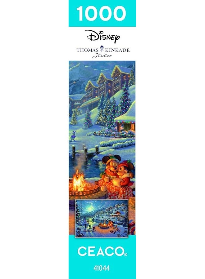 Ceaco - Thomas Kinkade - Disney Dreams Collection - Holiday - Mickey and Minnie Christmas Lodge - 1000 Piece Jigsaw Puzzle