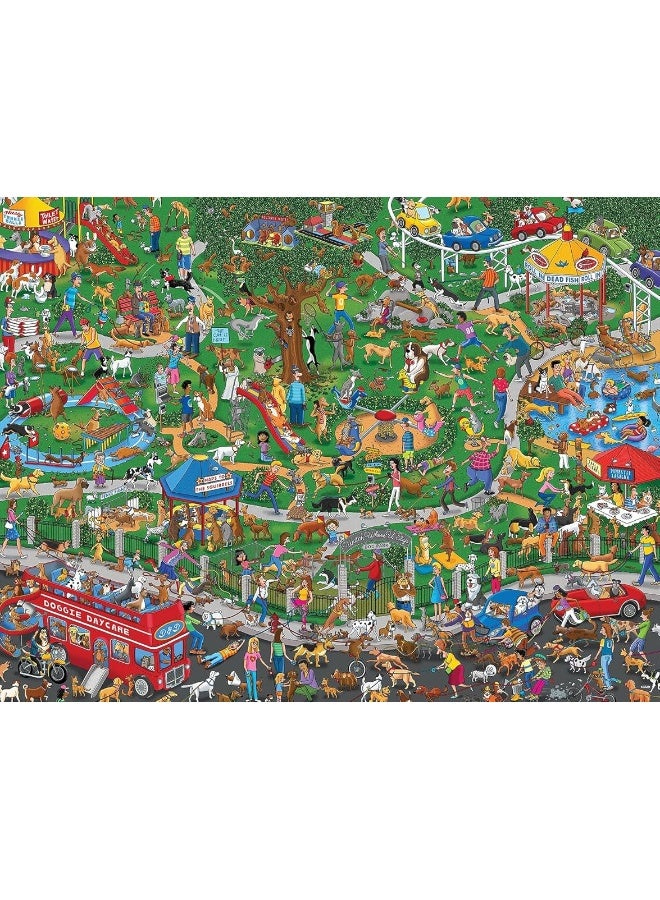 Springbok The Dog Park 1000 Piece Jigsaw Puzzle for Adults Features a Fun and Colorful Dog Park Full of Dogs and Their Antics