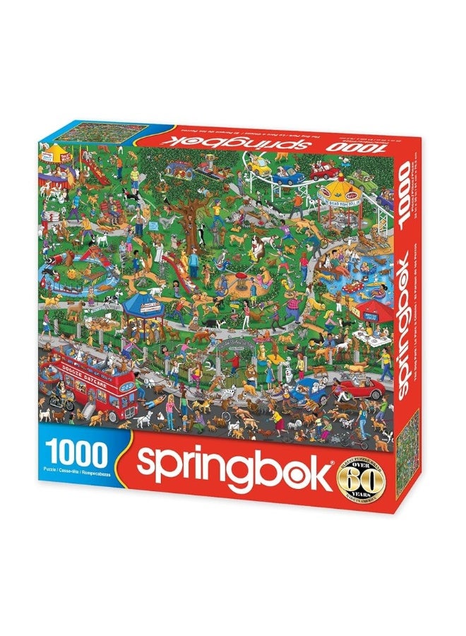 Springbok The Dog Park 1000 Piece Jigsaw Puzzle for Adults Features a Fun and Colorful Dog Park Full of Dogs and Their Antics