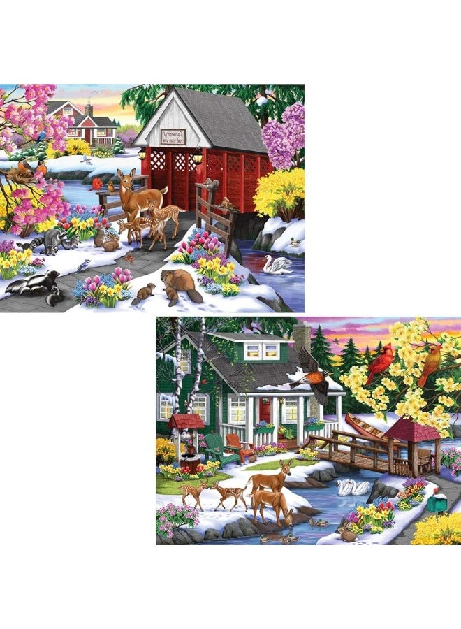 Bits and Pieces - Value Set of Two (2) â€“ 300 Piece Jigsaw Puzzles for Adults â€“ 300 pc Large Piece Jigsaws by Artist Nancy Wernersbach â€“ 18