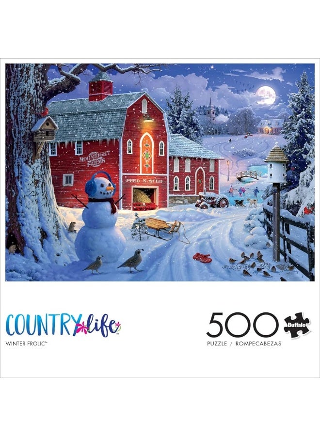 Buffalo Games - David Stevenson - Winter Frolic - 500 Piece Jigsaw Puzzle for Adults Challenging Puzzle Perfect for Game Nights