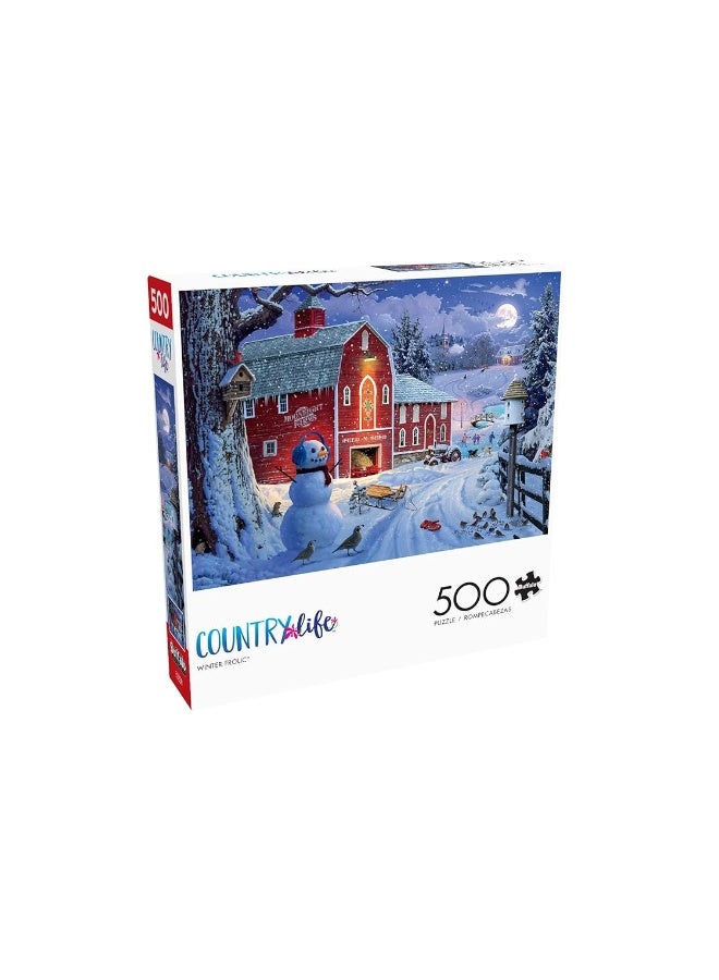 Buffalo Games - David Stevenson - Winter Frolic - 500 Piece Jigsaw Puzzle for Adults Challenging Puzzle Perfect for Game Nights