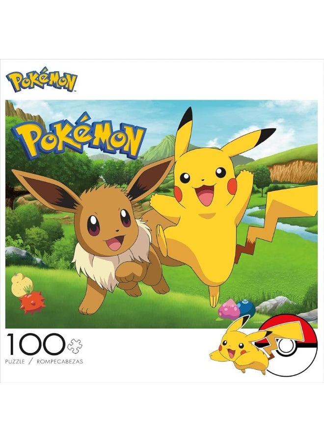 Buffalo Games - PokÃ©mon - Pikachu & Eevee - 100 Piece Jigsaw Puzzle for Families Challenging Puzzle Perfect for Game Nights