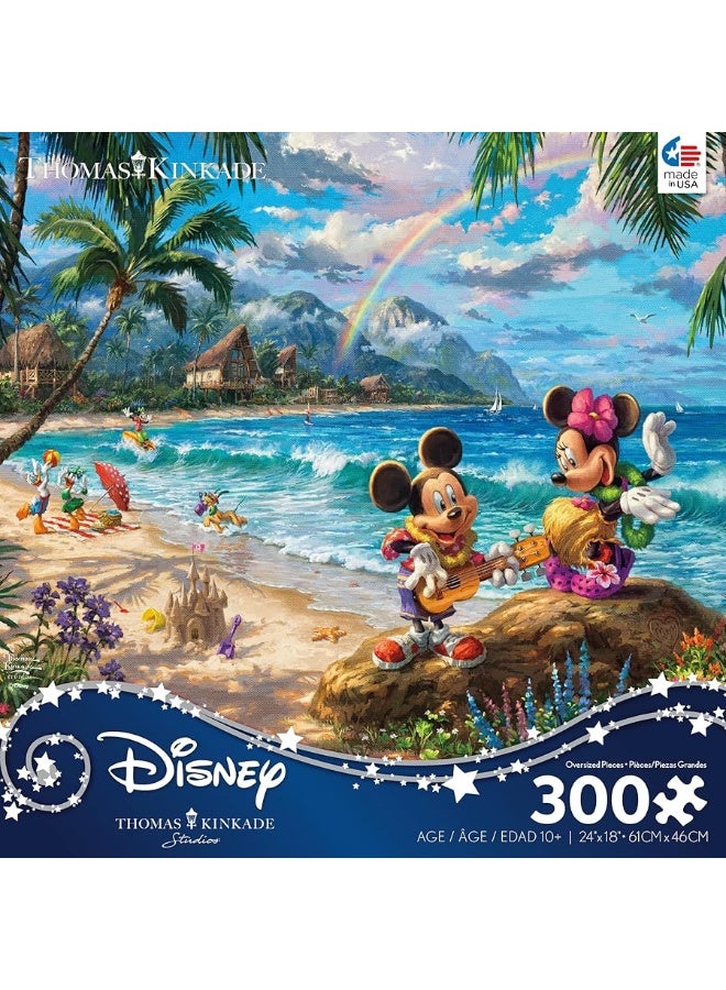 Ceaco - Thomas Kinkade - Disney Dreams Collection - Mickey and Minnie in Hawaii - Oversized 300 Piece Jigsaw Puzzle