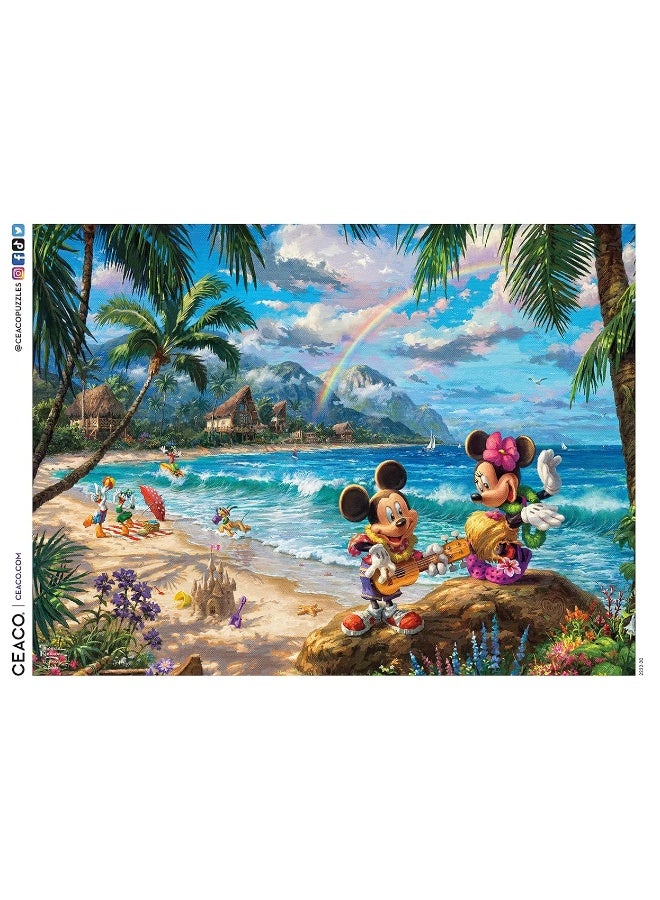 Ceaco - Thomas Kinkade - Disney Dreams Collection - Mickey and Minnie in Hawaii - Oversized 300 Piece Jigsaw Puzzle