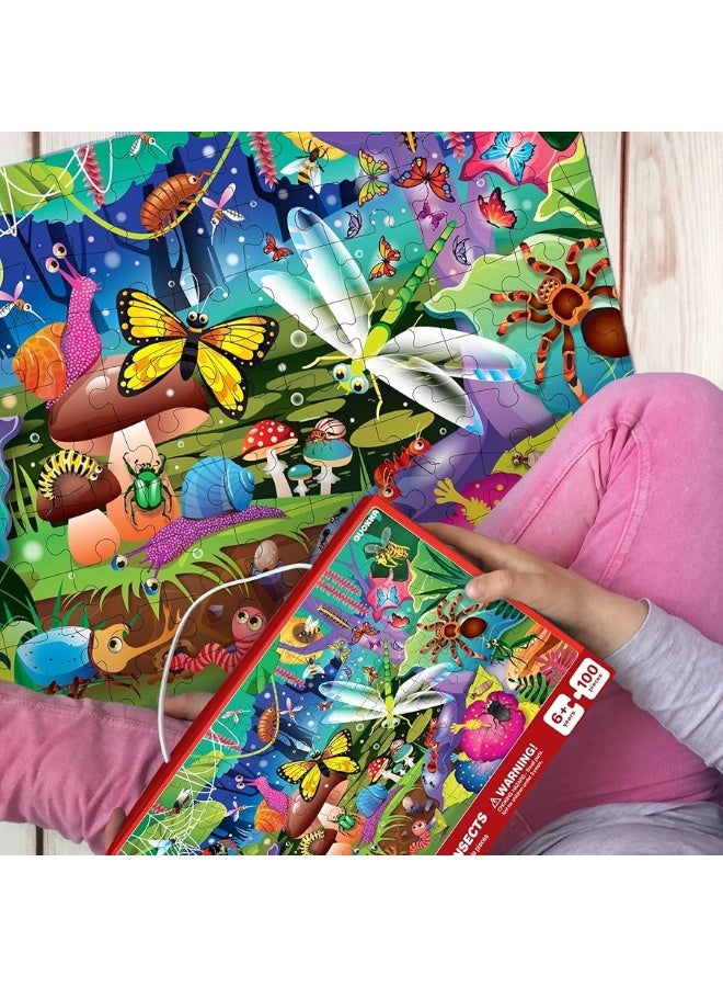 QUOKKA 100 Piece Jigsaw Puzzles for Kids Ages 4-8, 3 Sets - Ocean & Forest Animals - Toy for Learning and Eye-Hand Coordination - Unique Gift for Boy and Girl
