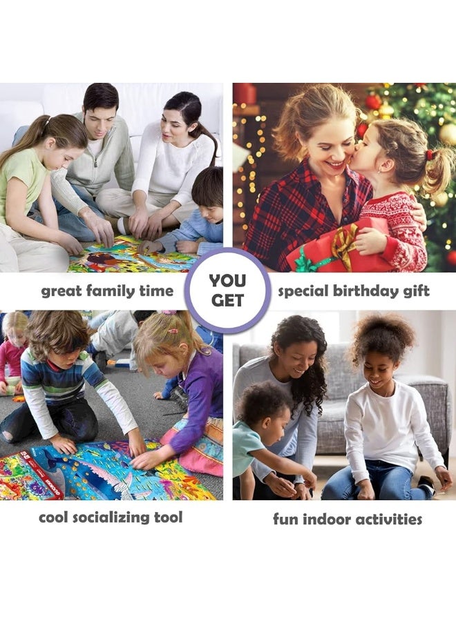 QUOKKA 100 Piece Jigsaw Puzzles for Kids Ages 4-8, 3 Sets - Ocean & Forest Animals - Toy for Learning and Eye-Hand Coordination - Unique Gift for Boy and Girl