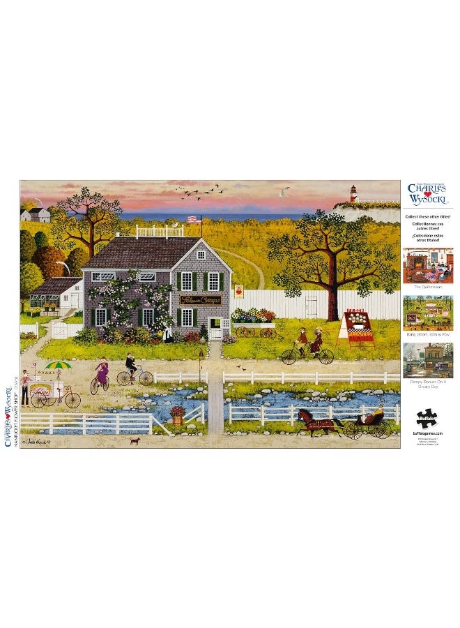 Buffalo Games - Charles Wysocki - Nantucket Flower Shop - 300 Piece Jigsaw Puzzle for Families Challenging Puzzle Perfect for Game Nights