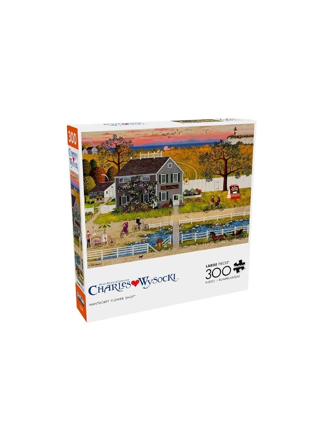 Buffalo Games - Charles Wysocki - Nantucket Flower Shop - 300 Piece Jigsaw Puzzle for Families Challenging Puzzle Perfect for Game Nights