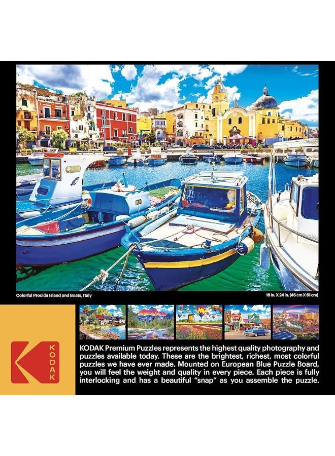 RoseArt - Kodak Premium - Colorful Procida Island and Boats, Italy - 550 Piece Jigsaw Puzzle for Adults