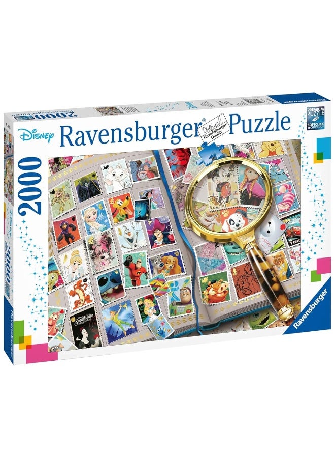 Ravensburger 16706 Disney Stamp Album - 2000 Piece Puzzle for Adults, Every Piece is Unique, Softclick Technology Means Pieces Fit Together Perfectly,Multicolor