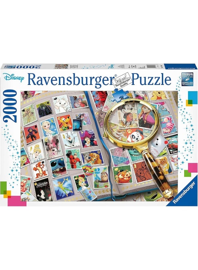 Ravensburger 16706 Disney Stamp Album - 2000 Piece Puzzle for Adults, Every Piece is Unique, Softclick Technology Means Pieces Fit Together Perfectly,Multicolor