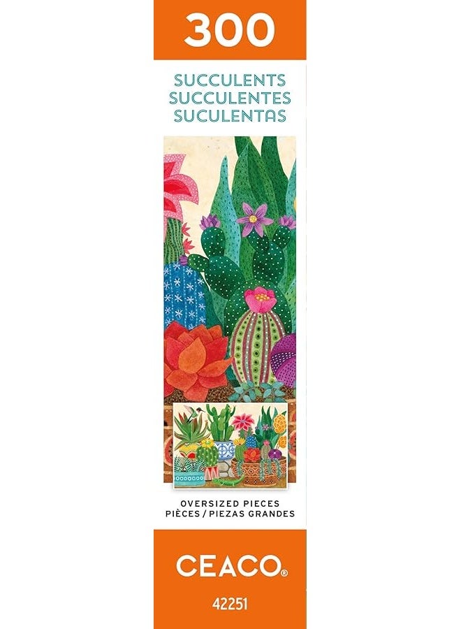 Ceaco - Succulents Collection - Stephanie's Succulents - 300 Piece Oversized Jigsaw Puzzle