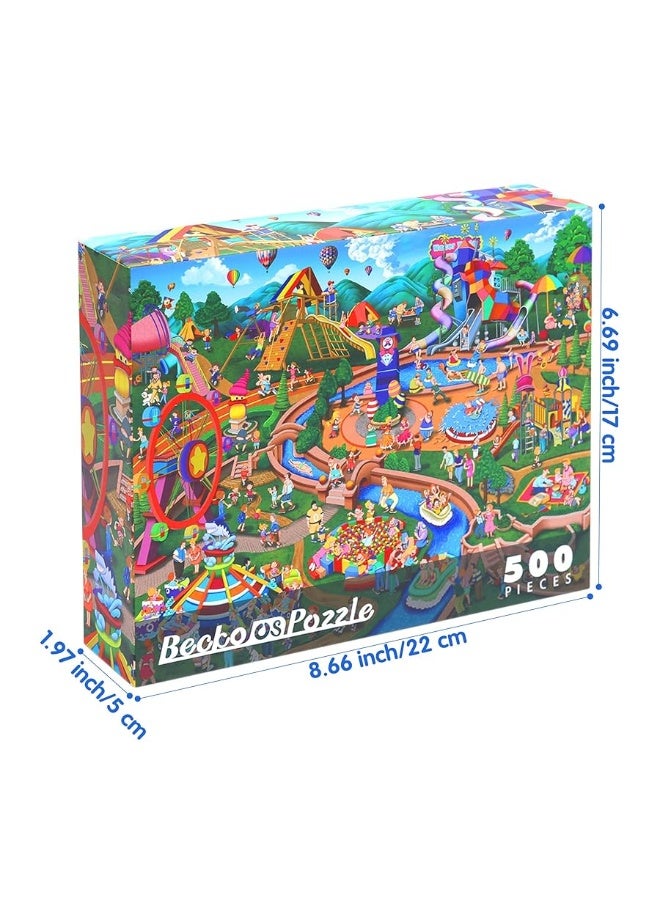 Becko US Jigsaw Puzzles 500 Pieces Puzzles for Adults 500 Piece Puzzles for Kids and Adults (Theme Park)