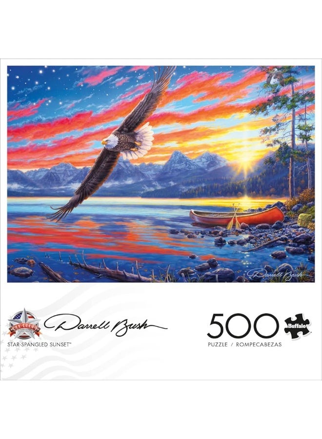 Buffalo Games  Darrel Bush  Spangled Sunset  500 Piece Jigsaw Puzzle for Adults Challenging Puzzle Perfect for Game Nights  Finished Puzzle Size is 2125 x 1500