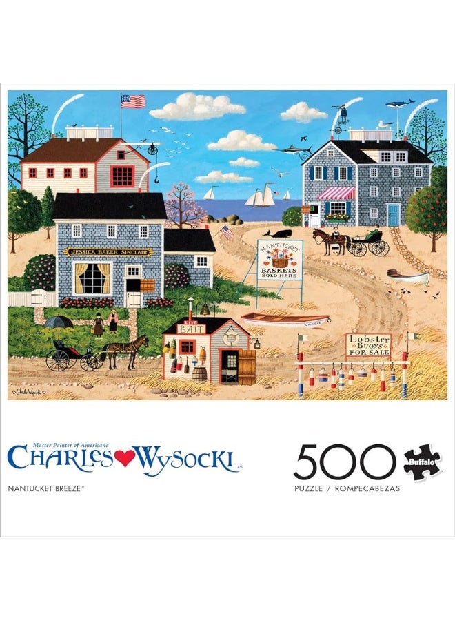 Buffalo Games - Charles Wysocki - Nantucket Breeze - 500 Piece Jigsaw Puzzle for Adults Challenging Puzzle Perfect for Game Nights - 500 Piece Finished Size is 21.25 x 15.00