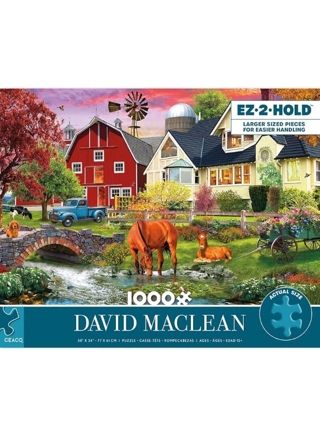 Ceaco - David Maclean - Memories On The Farm - 1000 Oversized Piece Jigsaw Puzzle