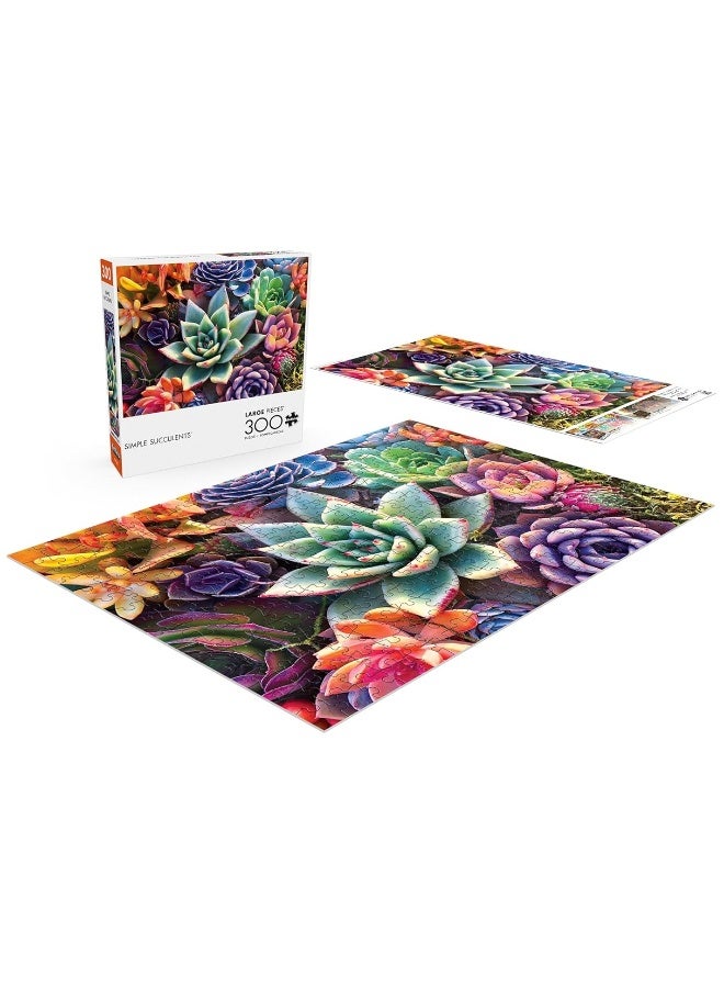 Buffalo Games - James Mertke - Simple Succulents - 300 Piece Jigsaw Puzzle for Families Challenging Puzzle Perfect for Game Nights