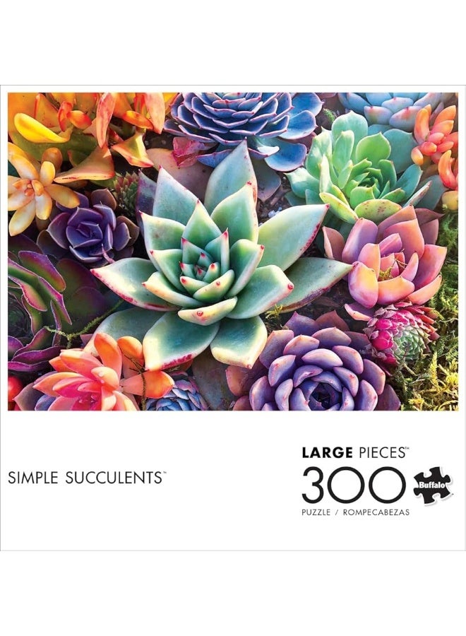 Buffalo Games - James Mertke - Simple Succulents - 300 Piece Jigsaw Puzzle for Families Challenging Puzzle Perfect for Game Nights