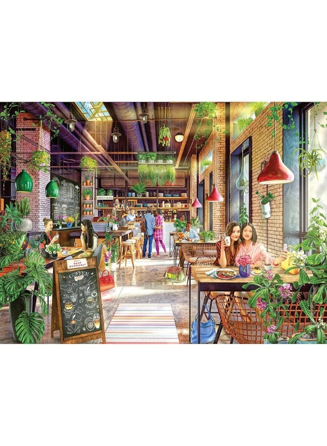 RoseArt  My Happy Place  Neighborhood Cafe  750 Piece Jigsaw Puzzle for Adults