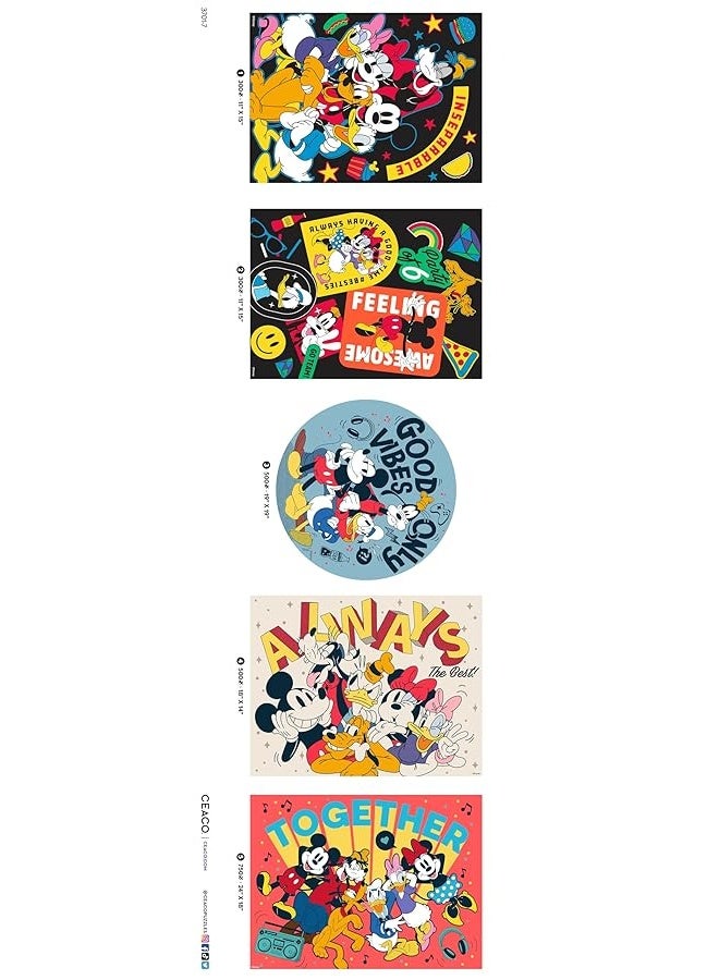 Ceaco - 5 in 1 Multipack - Disney - Mickey and Friends - (2) 300 Piece, (2) 500 Piece, (1) 750 Piece Jigsaw Puzzles