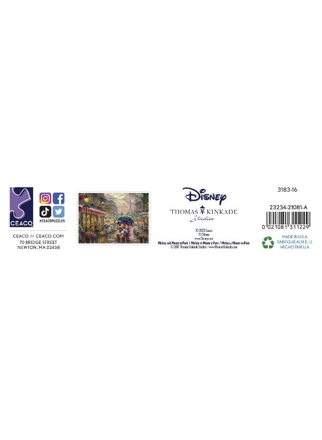 Ceaco - Thomas Kinkade - Disney - Mickey & Minnie in Paris - 1000 Piece Jigsaw Puzzle