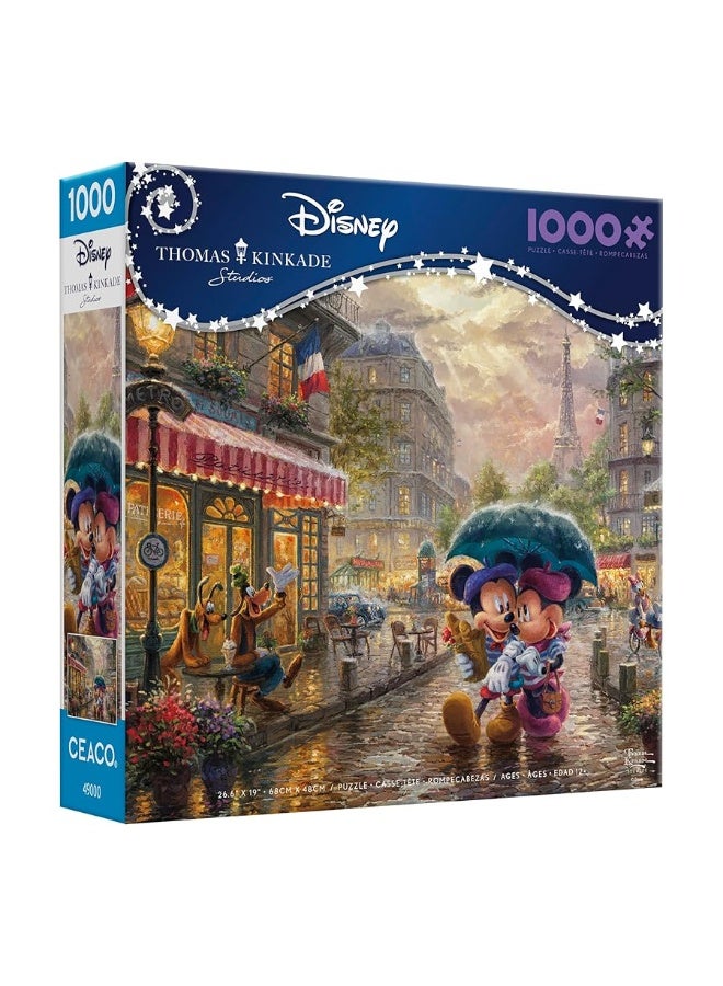 Ceaco - Thomas Kinkade - Disney - Mickey & Minnie in Paris - 1000 Piece Jigsaw Puzzle