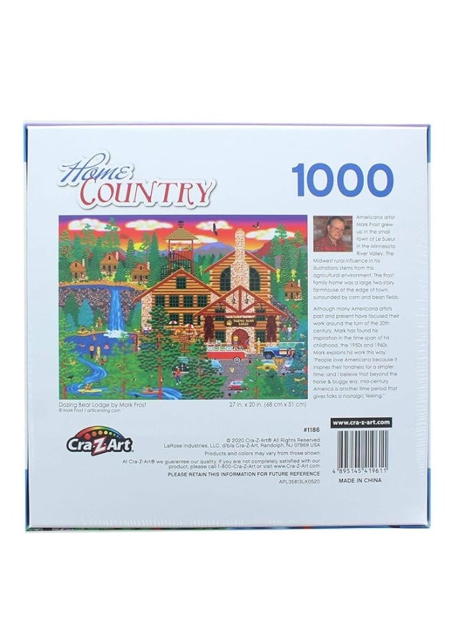 CRA-Z-Art - RoseArt - Home Country - Dozing Bear Lodge - 1000 Piece Jigsaw Puzzle