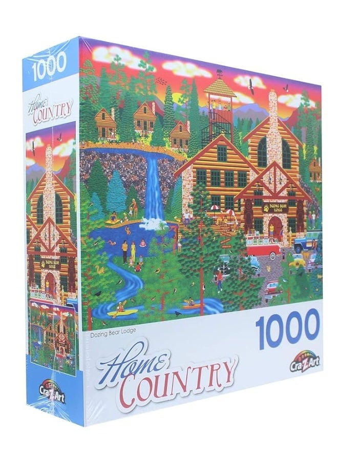 CRA-Z-Art - RoseArt - Home Country - Dozing Bear Lodge - 1000 Piece Jigsaw Puzzle