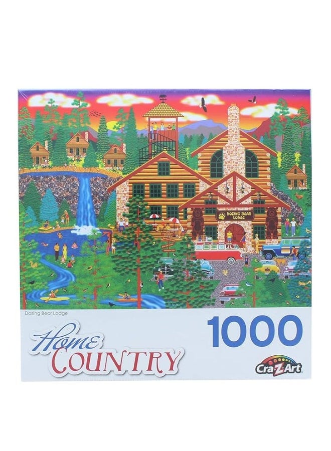 CRA-Z-Art - RoseArt - Home Country - Dozing Bear Lodge - 1000 Piece Jigsaw Puzzle