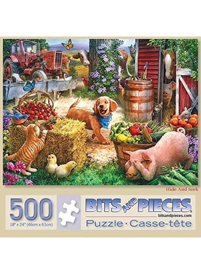 Bits and Pieces - Value Set of Two (2) - 500 Piece Jigsaw Puzzles for Adults - Hide and Seek, Whatâ€™s The Password Jigsaws by Artist Larry Jones - 18â€ x 24â€