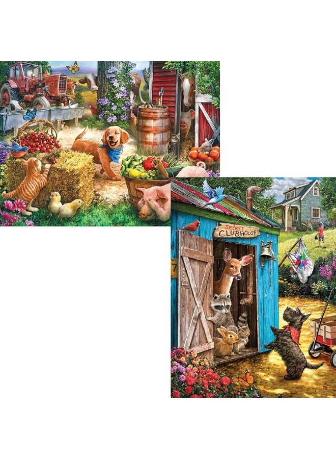 Bits and Pieces - Value Set of Two (2) - 500 Piece Jigsaw Puzzles for Adults - Hide and Seek, Whatâ€™s The Password Jigsaws by Artist Larry Jones - 18â€ x 24â€