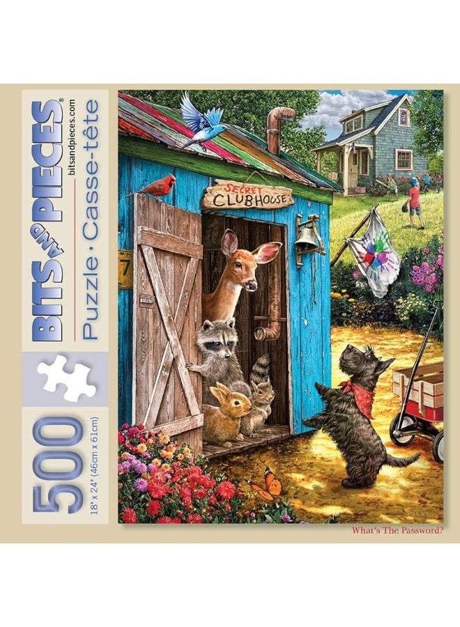 Bits and Pieces - Value Set of Two (2) - 500 Piece Jigsaw Puzzles for Adults - Hide and Seek, Whatâ€™s The Password Jigsaws by Artist Larry Jones - 18â€ x 24â€