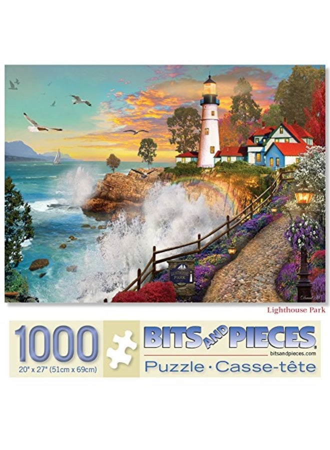 Bits and Pieces  1000 Piece Jigsaw Puzzle for Adults  Lighthouse Park  1000 pc Sunset by The Ocean Jigsaw by Artist David Maclean