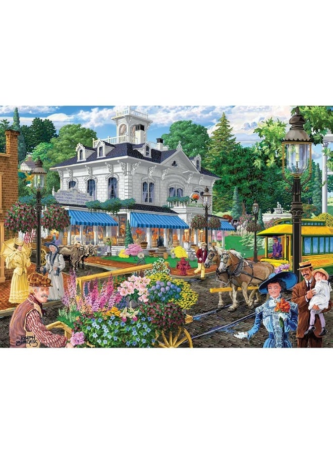 Bits and Pieces - 500 Piece Jigsaw Puzzle -Victorian Spring - Busy Town Center - by Artist Joseph Burgess - 500 pc Jigsaw