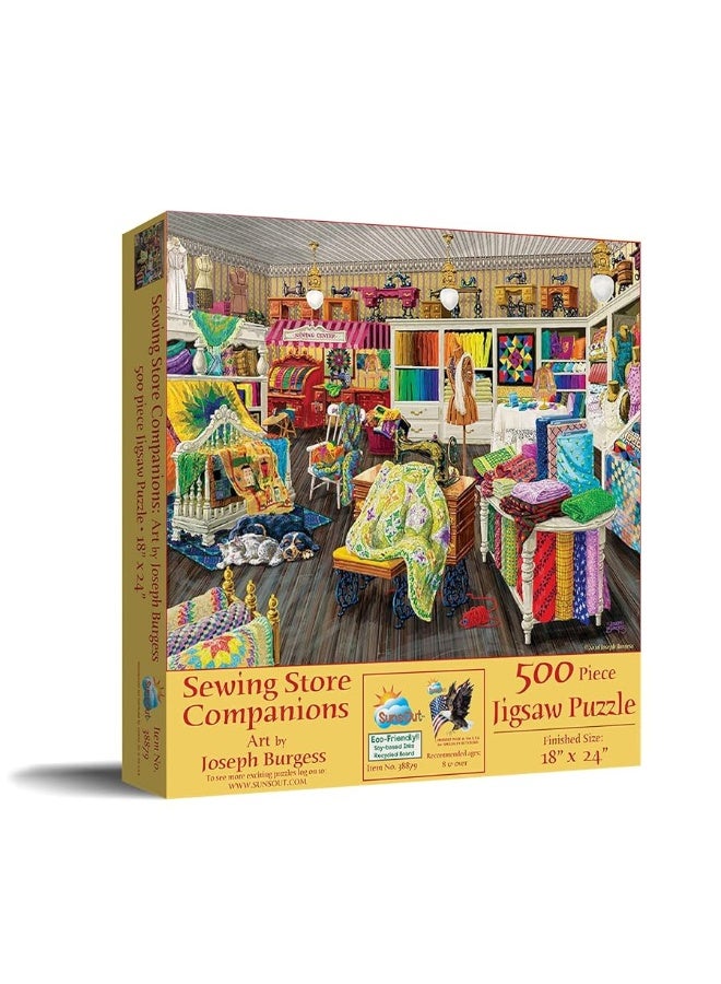 SUNSOUT INC - Sewing Store Companions - 500 pc Jigsaw Puzzle by Artist: Joseph Burgess - Finished Size 18