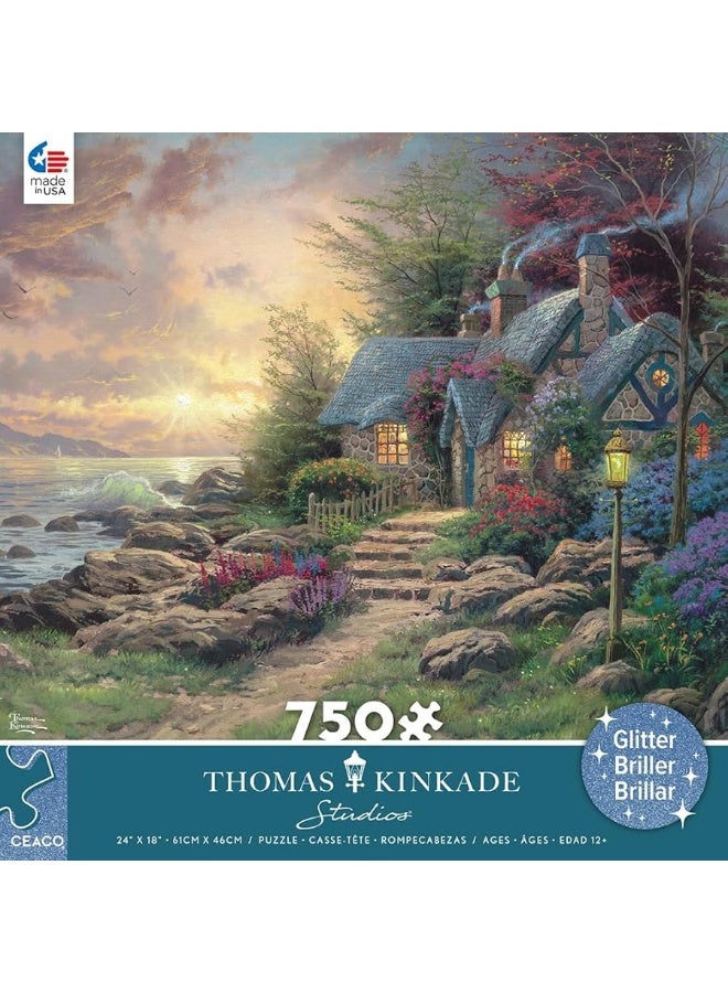 Ceaco - Thomas Kinkade - Seaside Hideaway - Glitter - 750 Piece Jigsaw Puzzle