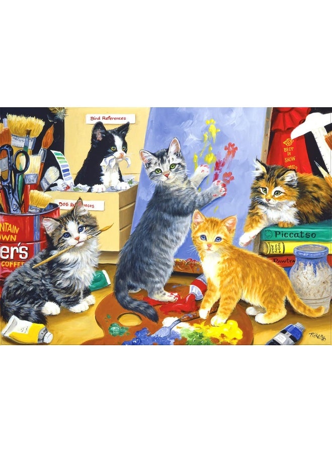 1000 Piece Puzzle for Adults Mini Puzzle Naughty Cats Puzzles Cute Kittens Jigsaw Puzzles 1000 Pieces Teens Kids Toy Gift Cat Wooden Puzzle for Adults Wooden Puzzle 1000 Piece Puzzle