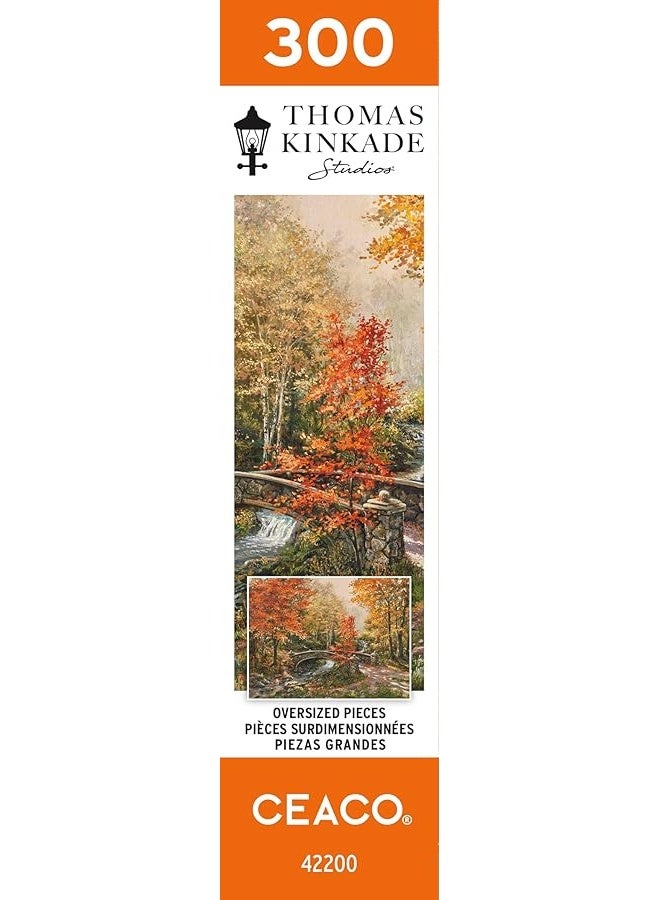 Ceaco - Thomas Kinkade - Fall at Fox Creek Bridge - 300 Oversized Piece Jigsaw Puzzle