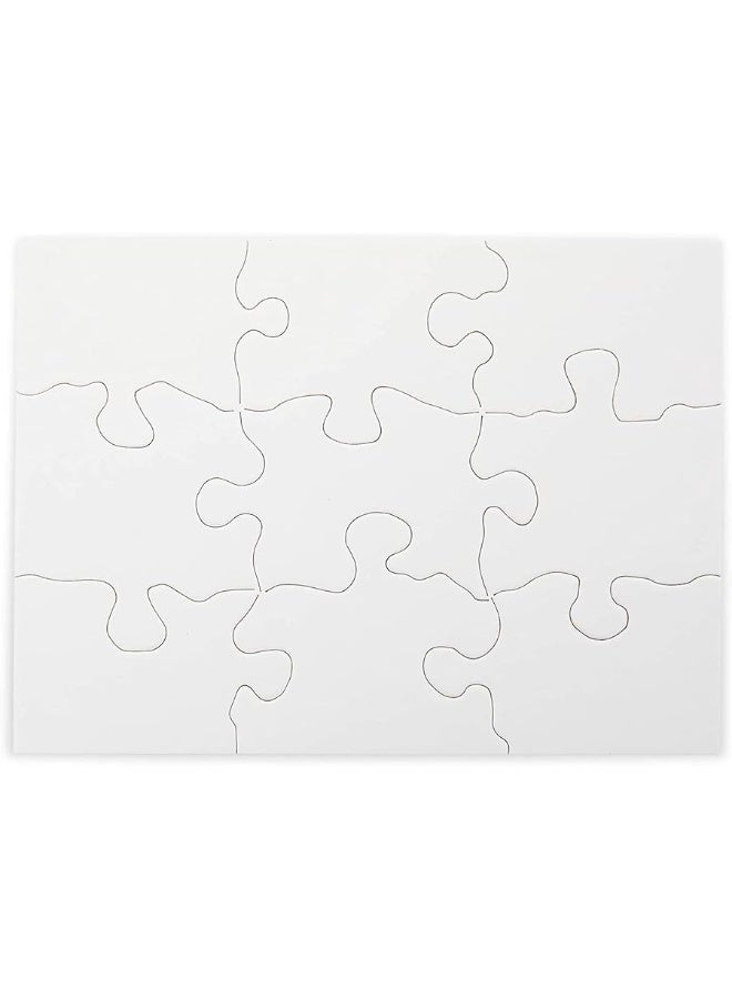 Bright Creations 24 Sheets Blank Puzzles to Draw On Bulk, 5.5 x 4 Inch Jigsaw Puzzle Pieces for DIY, Arts and Crafts Projects