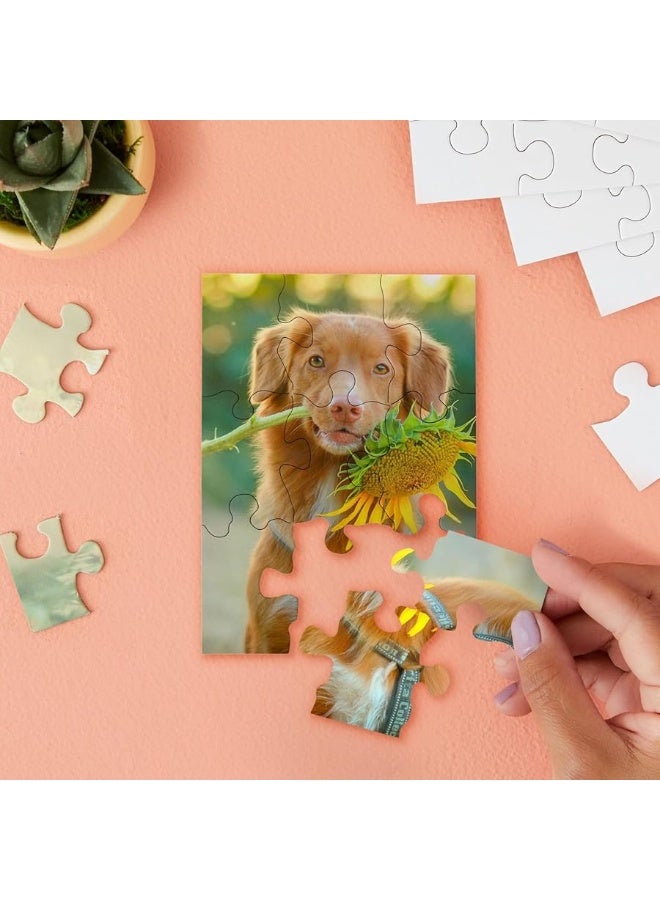 Bright Creations 24 Sheets Blank Puzzles to Draw On Bulk, 5.5 x 4 Inch Jigsaw Puzzle Pieces for DIY, Arts and Crafts Projects