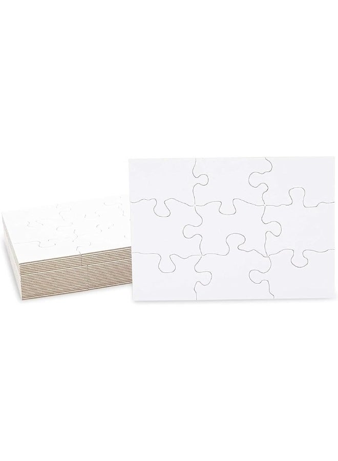 Bright Creations 24 Sheets Blank Puzzles to Draw On Bulk, 5.5 x 4 Inch Jigsaw Puzzle Pieces for DIY, Arts and Crafts Projects